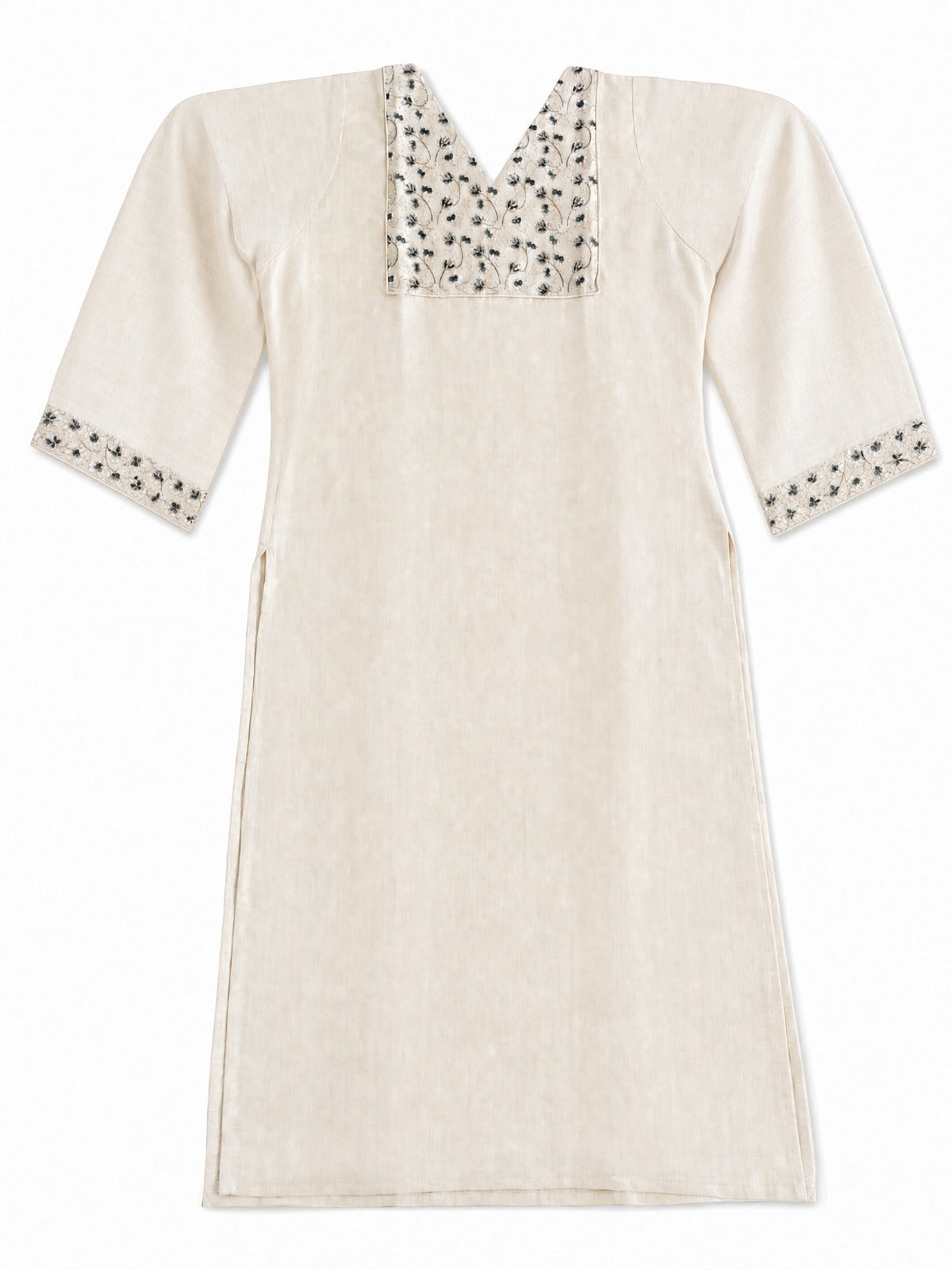 Golden Embroidery, Sugar Beads & Green Thread Soft Tissue Silk Kurti*