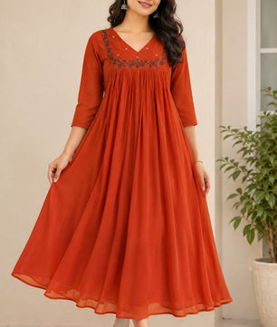 Premium Georgette A-Line Kurti