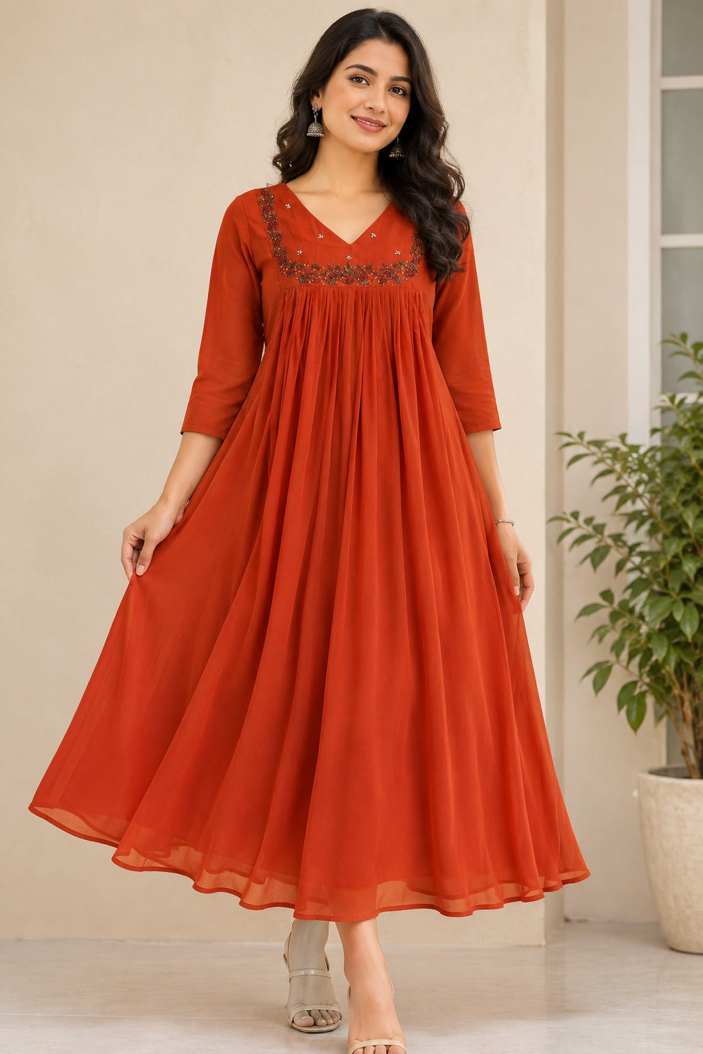 Premium Georgette A-Line Kurti