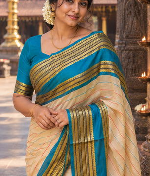 Kanchi border Mul cotton Saree's