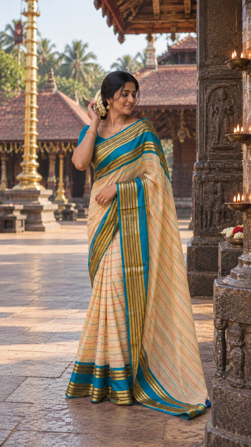 Kanchi border Mul cotton Saree's