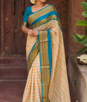 Kanchi border Mul cotton Saree's