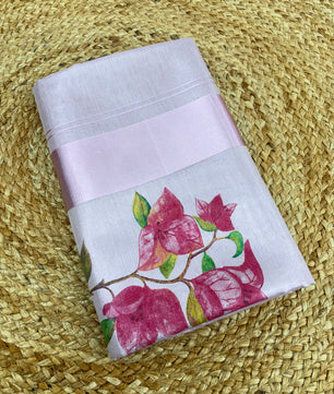 Rose Gold Bloomed Tissue Saree