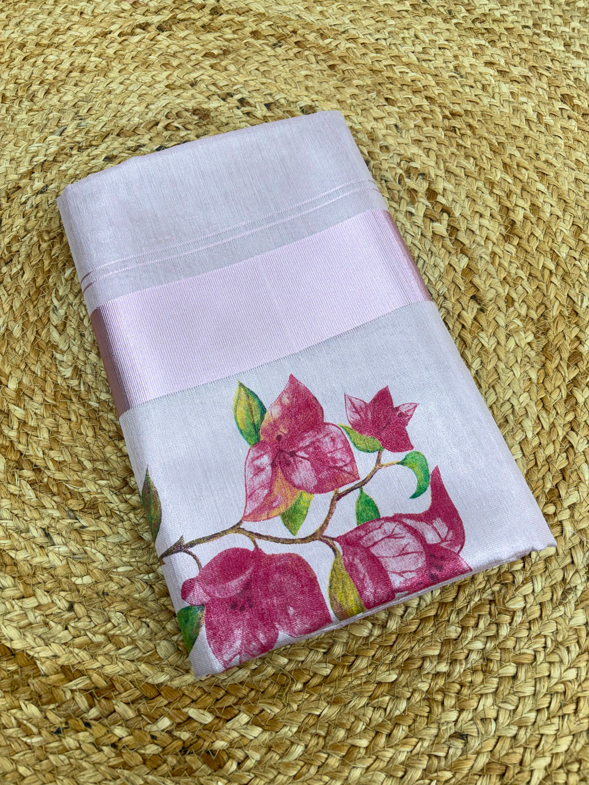 Rose Gold Bloomed Tissue Saree