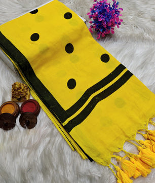 Lola Collections – Premium Ball Print Khadi Cotton Saree