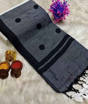 Lola Collections – Premium Ball Print Khadi Cotton Saree