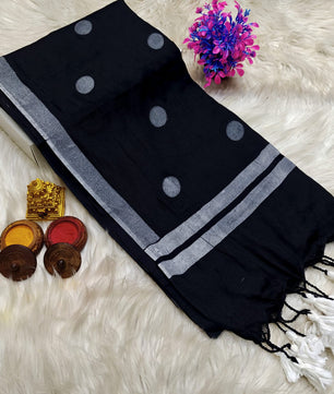 Lola Collections – Premium Ball Print Khadi Cotton Saree