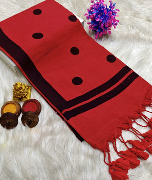 Lola Collections – Premium Ball Print Khadi Cotton Saree