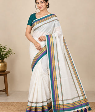 Lola Collections – Premium Pure Kaadhi Mulmul Cotton Saree*