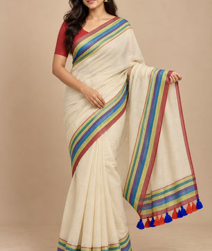 Lola Collections – Premium Pure Kaadhi Mulmul Cotton Saree*