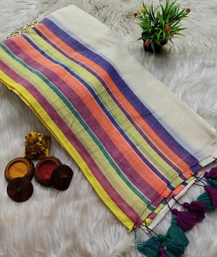 Lola Collections – Premium Pure Kaadhi Mulmul Cotton Saree*