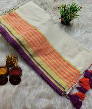 Lola Collections – Premium Pure Kaadhi Mulmul Cotton Saree*