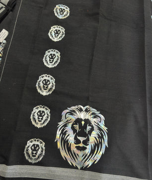Garjanam  2.0- Black Single Dhothi/Mundu silver