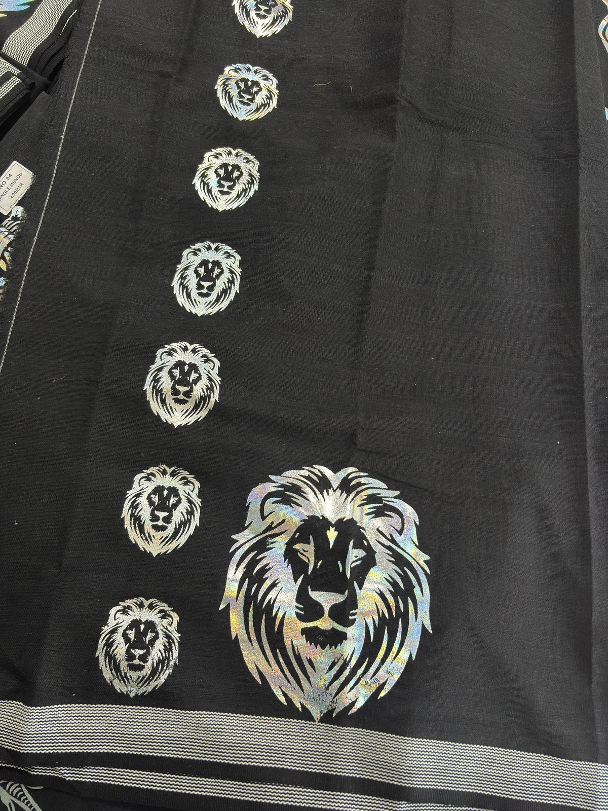Garjanam  2.0- Black Single Dhothi/Mundu silver