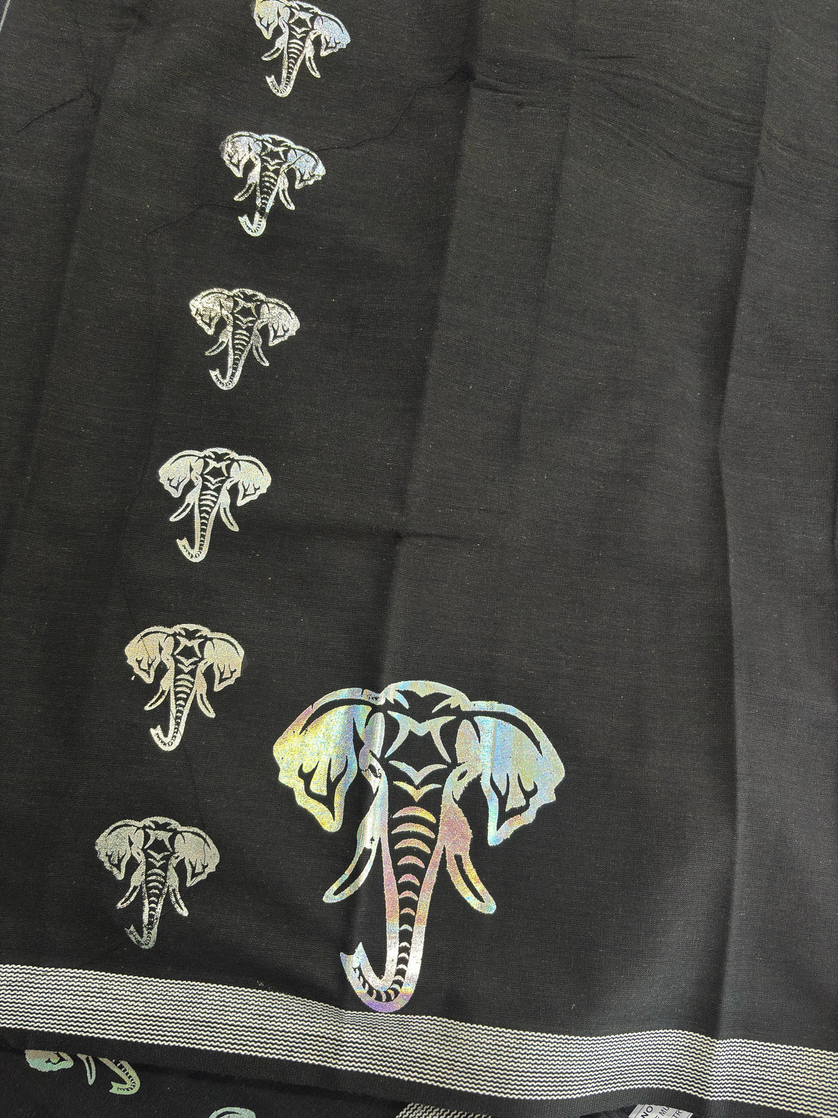 Garjanam  2.0- Black Single Dhothi/Mundu silver