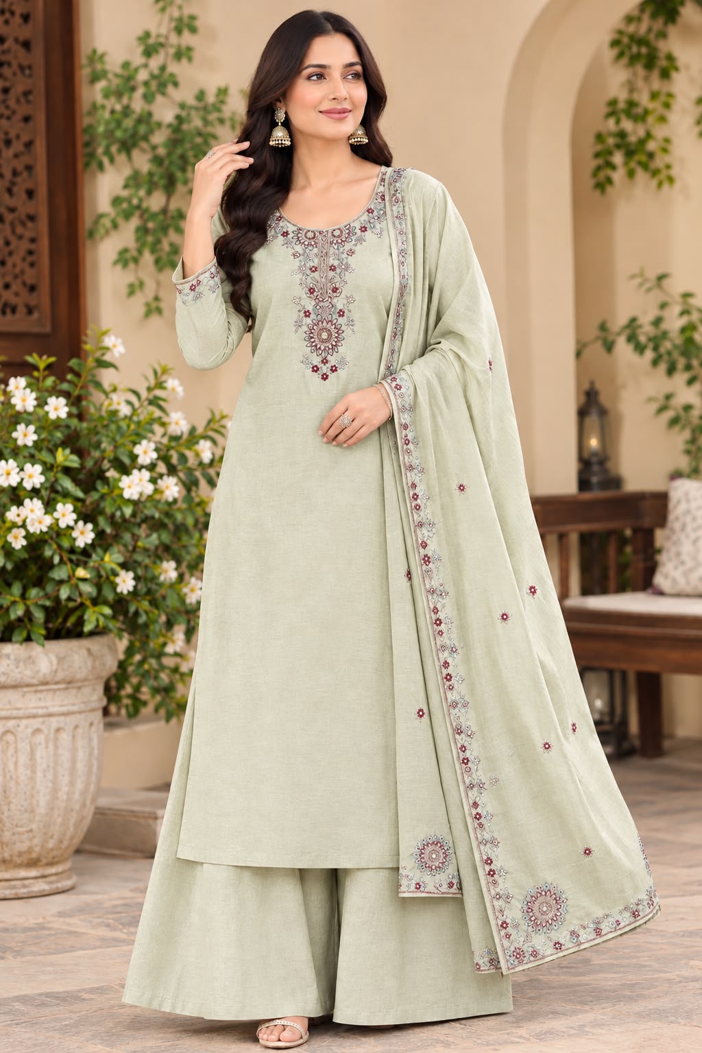 Elegant 3-Piece Chanderi Silk Set