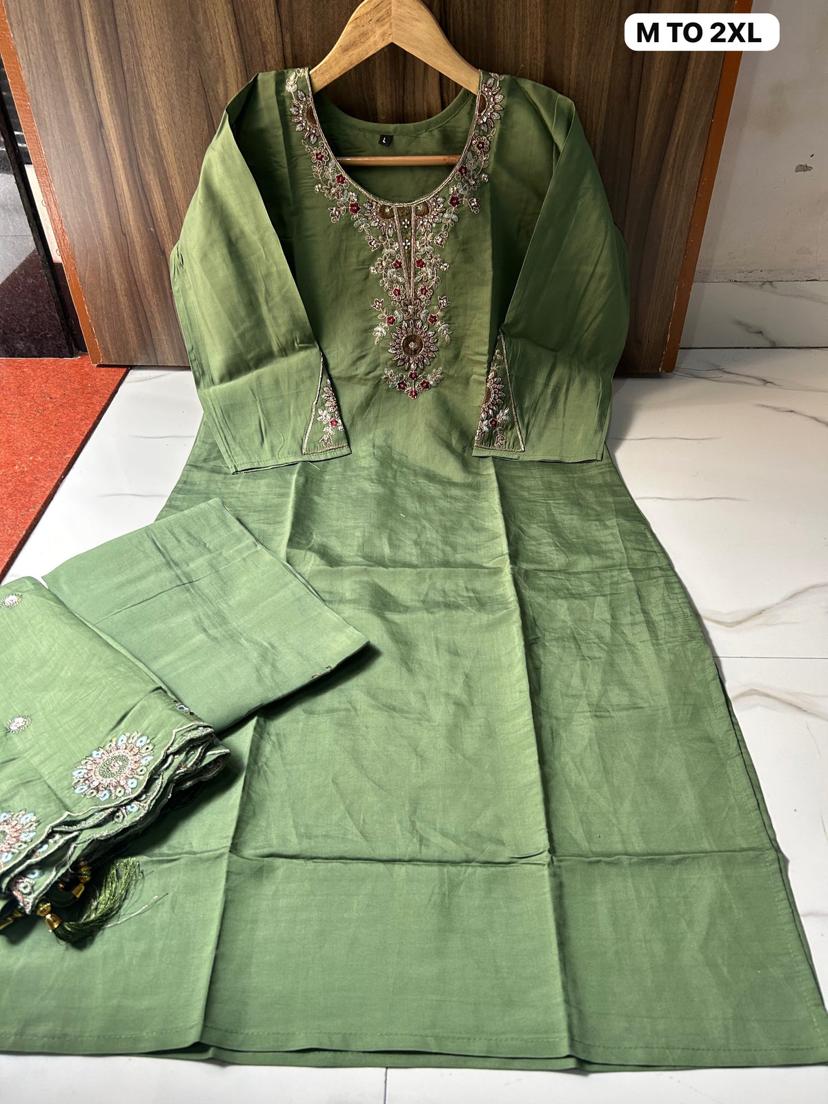 Elegant 3-Piece Chanderi Silk Set