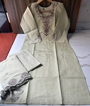 Elegant 3-Piece Chanderi Silk Set
