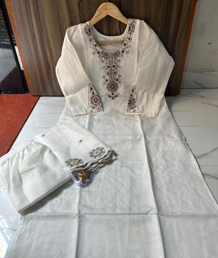 Elegant 3-Piece Chanderi Silk Set