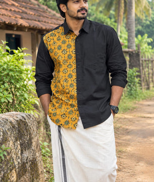 Premium Cotton Azrakh Shirt with Mundu Combo