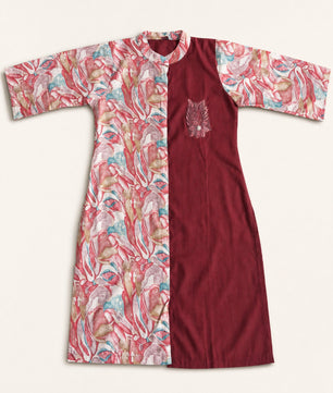 Maroon Checkered Linen 2-Piece Suit