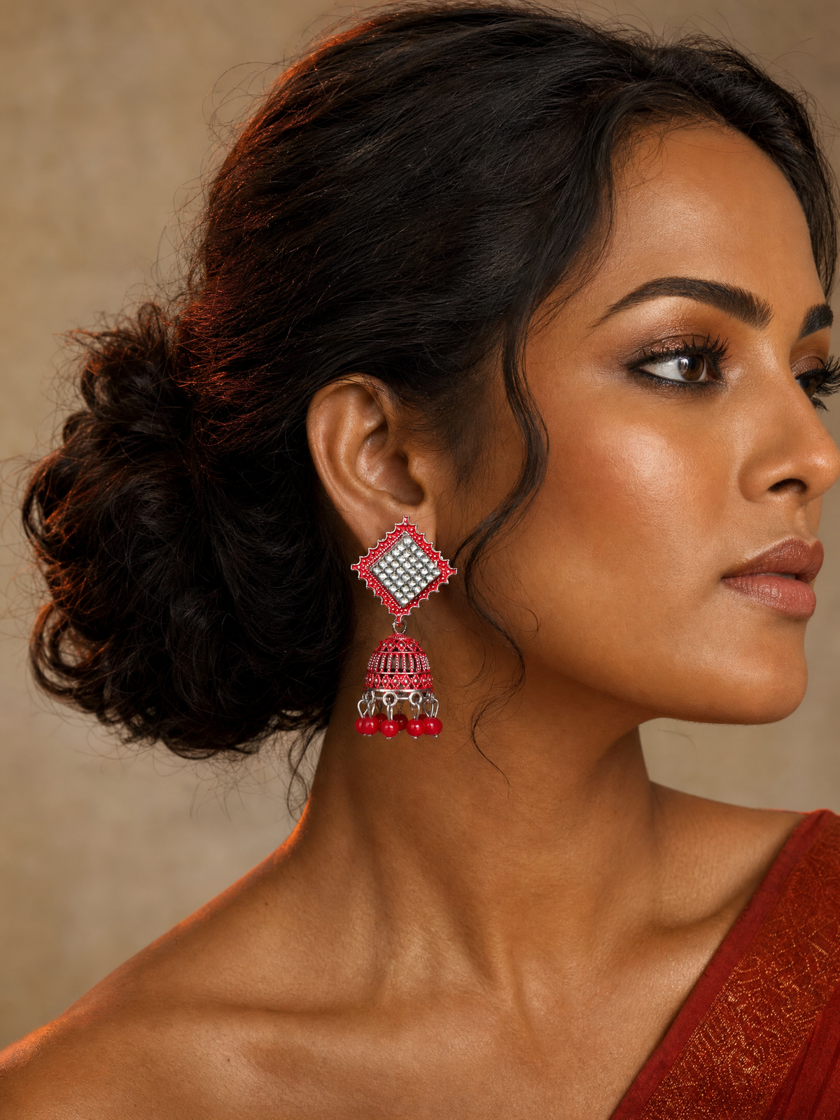 Rustic Scarlet Jhumka